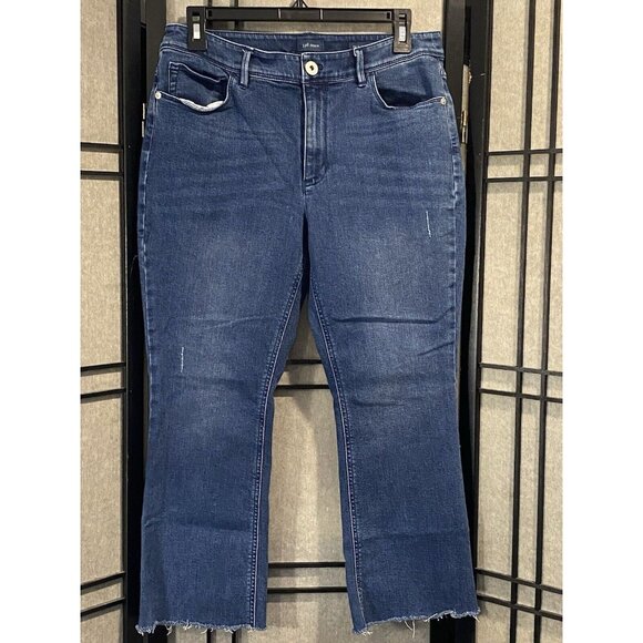 J. Jill Denim - J Jill Women's Petites Sz 8P Kick Flare Ankle Raw Hem Slight Distressed Jeans